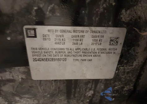 2014 Buick Regal Turbo/E-Assist Premium I from USA, damaged, VIN 2G4GN5EX2E9160120